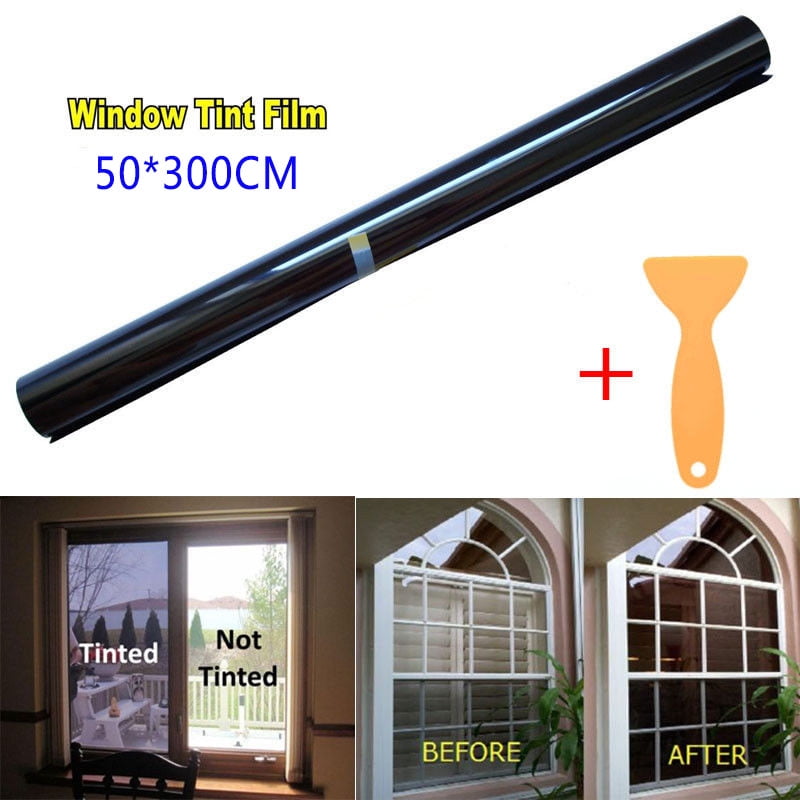 50cm x 3M Black Glass Window Tint Shade Film VLT 5% 15％ 25% 35% Auto Car Roll