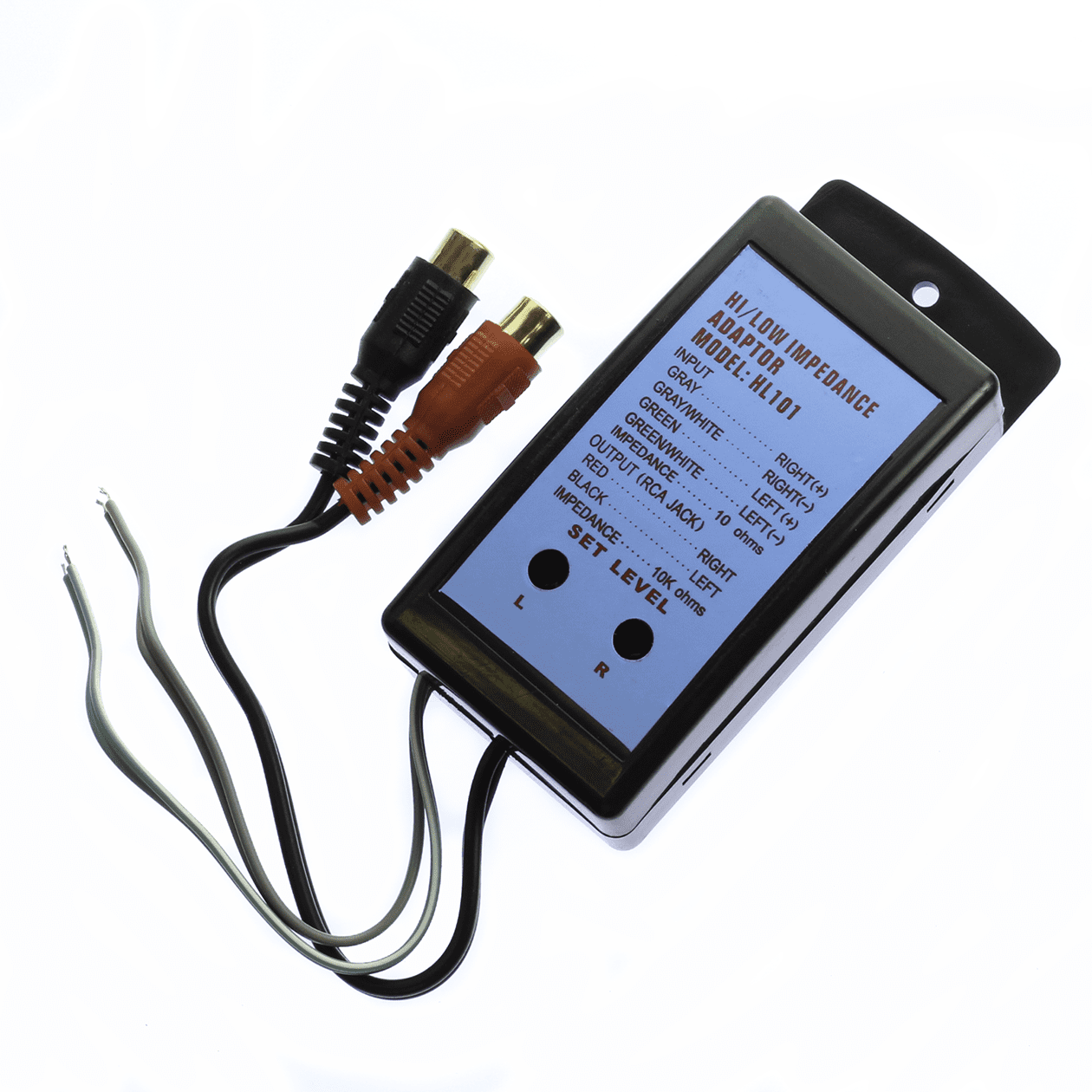 ADJUSTABLE LINE LEVEL CONVERTER HIGH TO LOW SPEAKERS to RCA Impedance