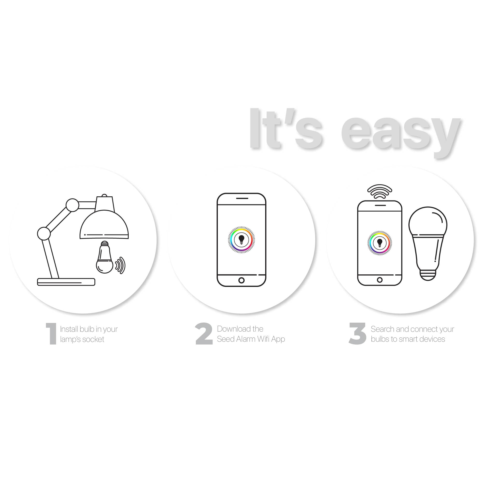 Smart Light Bulb A19, Dimmable WiFi E26 Smart LED Bulb 10W, Works with Alexa, Echo, Google Home and Siri, RGB + Tunable Soft to Cool White (2700k-5000k), A19 Light, 60W Equivalent, 800 Lumen (4 Pack)