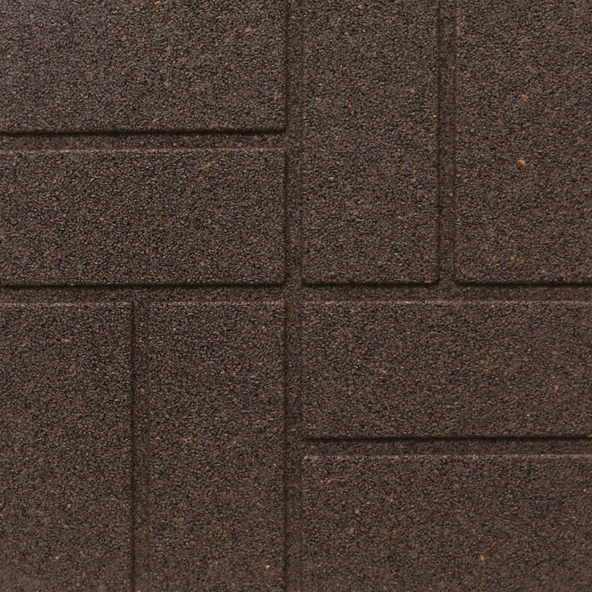 Tierra Verde 16" x 16" Brick Rubber Paver, Outdoor Floor Tiles for Yards, Brown, 4 Pack