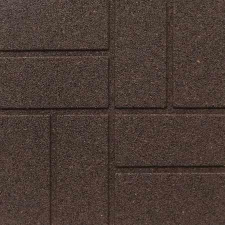 Tierra Verde 16" x 16" Brick Rubber Paver, Outdoor Floor Tiles for Yards, Brown, 4 Pack