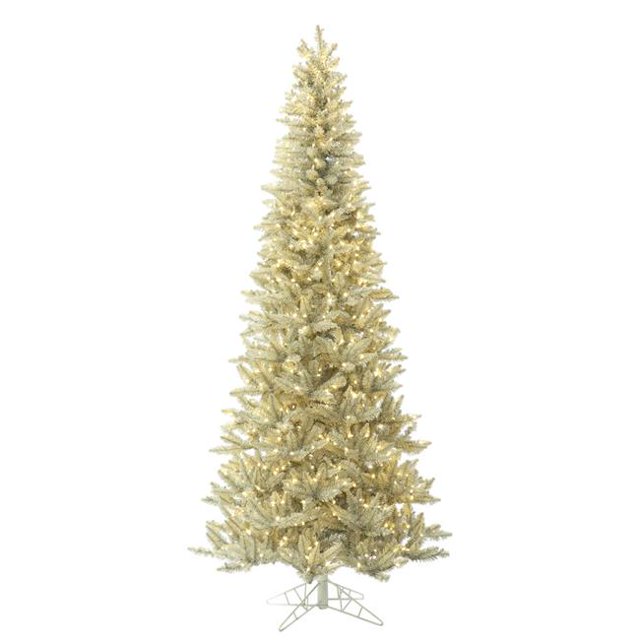 Vickerman K164546LED Platinum Fir Dura-Lit Christmas Tree with Warm White LED Lights, 4.5 ft. x 24 in.