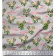 thumbnail image 1 of Soimoi Polyester Crepe Fabric Floral & Cute Animals Cartoon Print Fabric by The Yard 42 Inch Wide, 1 of 3
