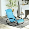 thumbnail image 2 of YYAo Rocking Bistro Chairs, Outdoor Rocker Chairs,Pool Lounger, Outdoor Rocking Lounge Chair with Pillow and Cool Mesh, Sun Tanning Rocker, Sky Blue, 2 of 11