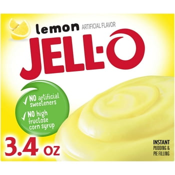 Jell-O Lemon Instant Pudding Mix & Pie Filling, 3.4 oz Box