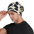 thumbnail image 5 of Milk Silk Knitted Pullover Hat 11×10.6in Double Layer Design Strong Sweat Absorption For Daily Exercise Travel Milk Cow Skin Print Style Darkvoilet_1, 5 of 6