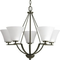 P4623-20W-Progress Lighting-Bravo - 23 Inch Height - Chandeliers Light - 5 Light - Line Voltage-Antique Bronze Finish-Etched Glass Color