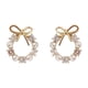 thumbnail image 1 of Pendientes de perla pequeña con broche de plata S925 y lazo, pendientes con temperamento, 1 of 6