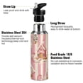 thumbnail image 3 of Yayeee 33oz Insulated Water Bottle Double Wall Stainless Steel with Flip Straw Lid, Beige Gingerbread Houses, 3 of 7