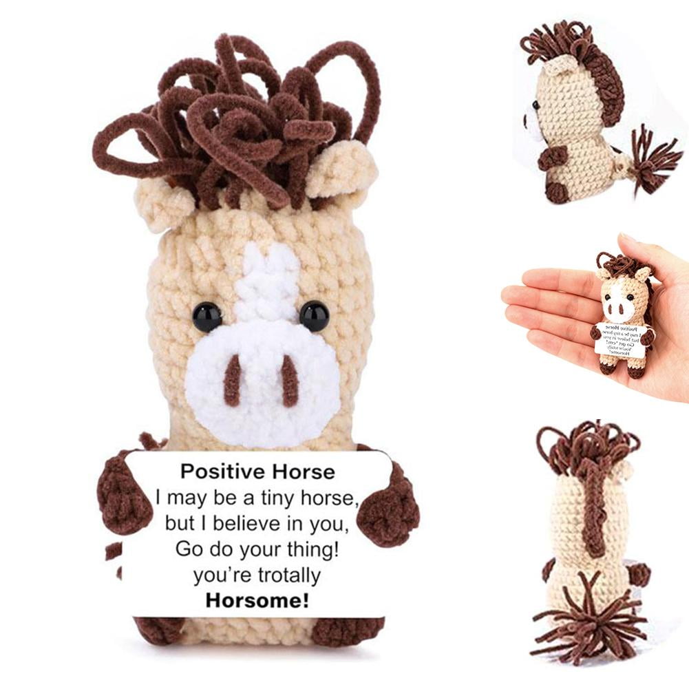 SharkTRUE Mini Horse Crochet Animal Positive Support Gifts, Handmade Support Funny Horse Collectible Dolls, Birthday Gifts Women Daughter Friend Valentines Day Crochet Horses