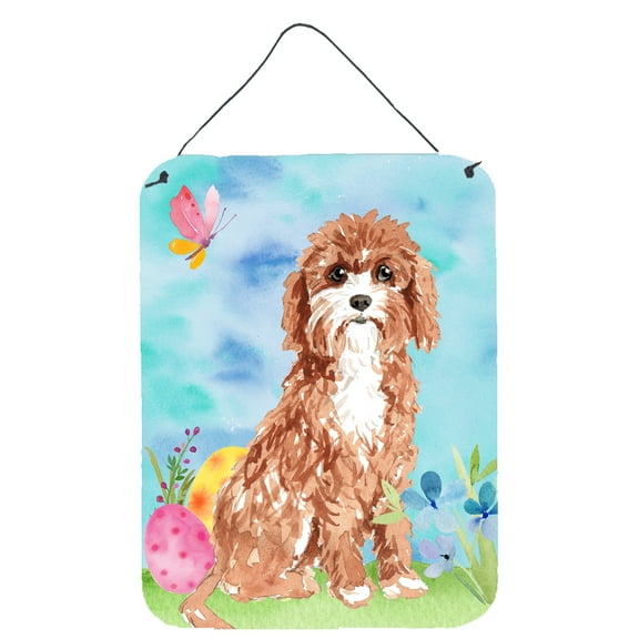 Easter Eggs Cavapoo Wall or Door Hanging Prints