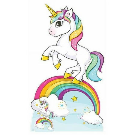 Star Cutouts SC1153 Rainbow Unicorn Cardboard Cutout Cutout