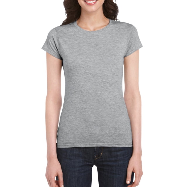 Gildan T-Shirt Softstyle pour Femmes, P, Gris Sport