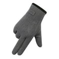 thumbnail image 2 of Men's Winter Plush Lined Touchscreen Gloves, Thickened Windproof Cold Proof Outdoor Gloves, Thermal Insulated Work Gloves with Smartphone Compatibility Grey, 2 of 2