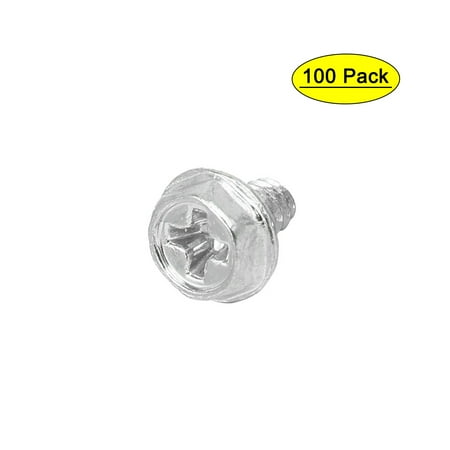 

6#-32 Nickel Plated Hex Head PC Computer Case Screw Silver Tone 100pcs