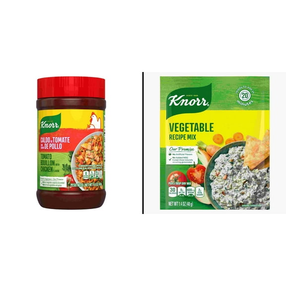 Knorr Granulated Bouillon Tomato Chicken 15.9 oz & Knorr Vegetable Recipe Mix 1.4 oz