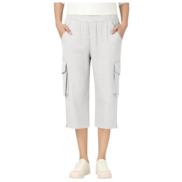 DXOUPM Girls Pants Summer Casual Loose Straight Trousers with Adjustable Drawstring Hem