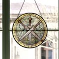 thumbnail image 3 of Stained Glass Window Hanging, Yellow Green Retro Sword Suncatcher for Doors Window Home Middle Ages Sun Catchers Decoration Mother's Day Birthday Gifts for Women, Men, and Mom,, 3 of 6