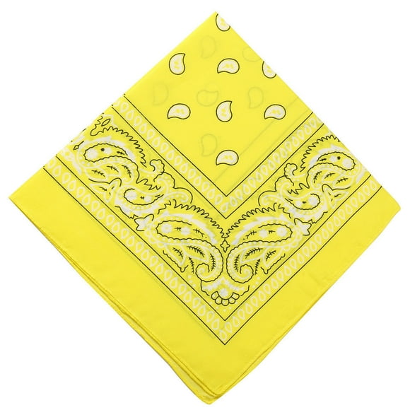 Fridja 21.65 Inches Bandanas Unisex Paisley Bandanas Colorful Multi-Purpose Double Sided Headband Cowboy Head Wrap Scarf for Women Men Boys Girls, Gold