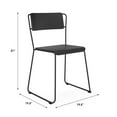 thumbnail image 4 of Flats & Castles Darcie Wood Dining Chairs with Sleigh Legs in Black (Set of 2), 4 of 5