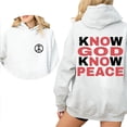 thumbnail image 4 of No God No Peace Hoodie – Double-Sided Christian Graphic Pullover, Know God Know Peace Faith Outfit, Unisex Religious Hoodie Gift for Boyfriend, 4 of 7