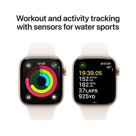 Apple Watch Series 10 (GPS) 42mm Aluminum Case with Light Blush Sport Band - M/L - Rose Gold - (2024)