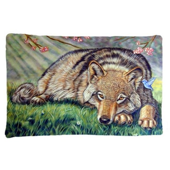 Wolf And Hummingbird Fabric Standard Pillowcase