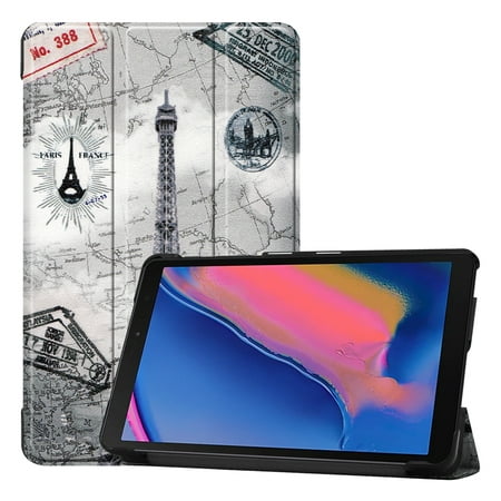 Allytech SlimShell Case for Samsung Galaxy Tab A 8.0 Inch SM-P200 / SM-T205 2019 Released, Thinnest Lightweight Folio Multi Angle Stand Cover for Samsung Galaxy Tab A 8.0 P200/P205, Eiffel