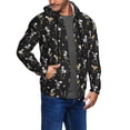 thumbnail image 2 of Wukai Playing Music Skeletons Print Men's Zip-Up Hoodie,Fleece Full-Zip Hoodie for Men, Hooded Sweatshirt-Large, 2 of 5