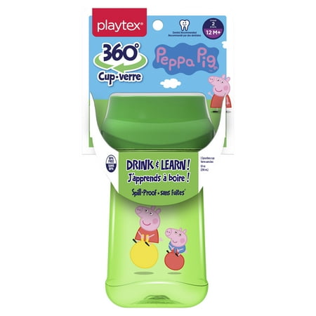 Playtex Stage 1 Peppa Pig 360 Spoutless Sippy Cup, 10 oz