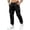 Black, variant on MXALUOB Men's Cargo Joggers Drawstring Cuffed Ankle Elastic Waist Pants with Multi Pockets Regular Fit Solid Color Pull On Trousers