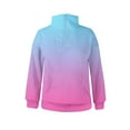 thumbnail image 2 of TQWQT Half Zip Sweatshirt Kids Preppy Clothes for Girls 10-12 Long Sleeve Gradient Color Casual Crop Tops Tween Girls Preppy Clothes Cute Hoodie Blue 130(7-8Y), 2 of 5