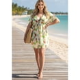 thumbnail image 5 of HAPPY BAY Women's Beachwear Summer Swim Beach Cover ups for Swimwear Bikini Sheer Chiffon Cover up V Neck Dress Bathing Suit Swimsuit Coverups for Women XL-XXL Pineapple, White, 5 of 5