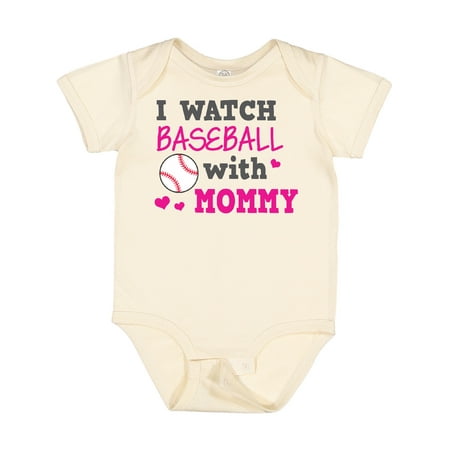 

Inktastic I Watch Baseball with My Mommy Gift Baby Boy or Baby Girl Bodysuit