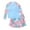 Blue Floral, variant on URMAGIC URMAIC Girls Long Sleeve Rash Guard with Skirt Bikini Two Pieces Floral Swimsuit,2-12Y