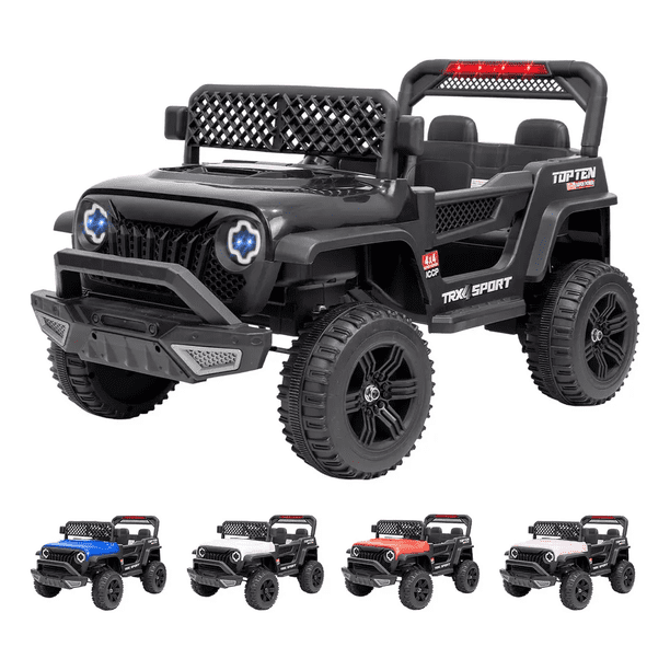 Carro Eléctrico Jeep Niño Montable Infantil Control Remoto Color Negro