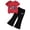 D01-L, variant on HCNTES Kids Girls 2 Piece Outfit Short Sleeve Tee & High Waist Flared Pants Spring Summer Clothing Set Casual Kid School Clothes Age 3-7Y(D01-F,4-5 Years)