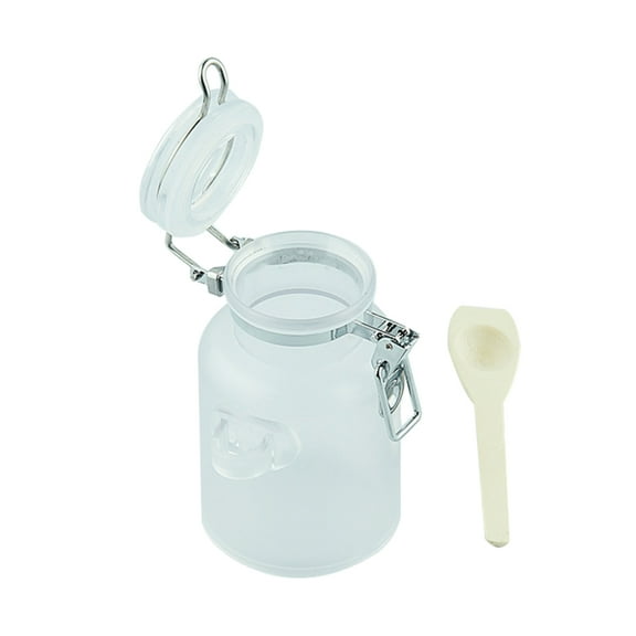 OFFIGAM White ABS Wood Bath Salt Bottles Refillable Containers for Home Spa and Bathroom Use 1 Set