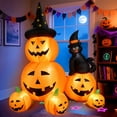 thumbnail image 6 of MAGOTAN 6 FT Halloween Inflatable Pumpkin Halloween Inflatable Pumpkins and Cat Outdoor Yard Decoration Build-in 7 LED White Lights, 6 of 8