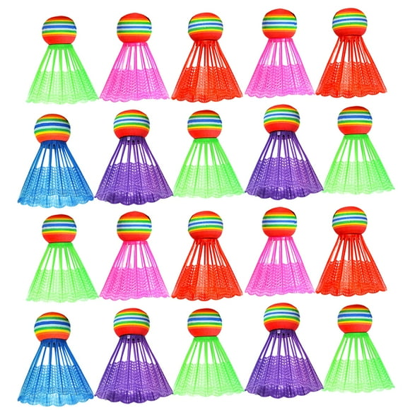 MasteelfCA 20pcs Advanced Plastic Badminton Colored Shuttlecocks Rainbow Ball Sports Gadget Sports Accessories for Sports Outdoor (Mixed Color)