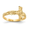 thumbnail image 1 of Solid 14k Yellow Gold Diamond-cut Crucifix Cross Ring Band Size 6, 1 of 6