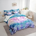 thumbnail image 3 of jejeloiu Pink Cute Axolotl 7-Piece Twin Bedding Sets,Ocean Aniaml Bedding Comforter Set,Watercolor Sealife Coral Sheet Sets For Girls Kids,Breathable Home Decor Reversible, 3 of 8