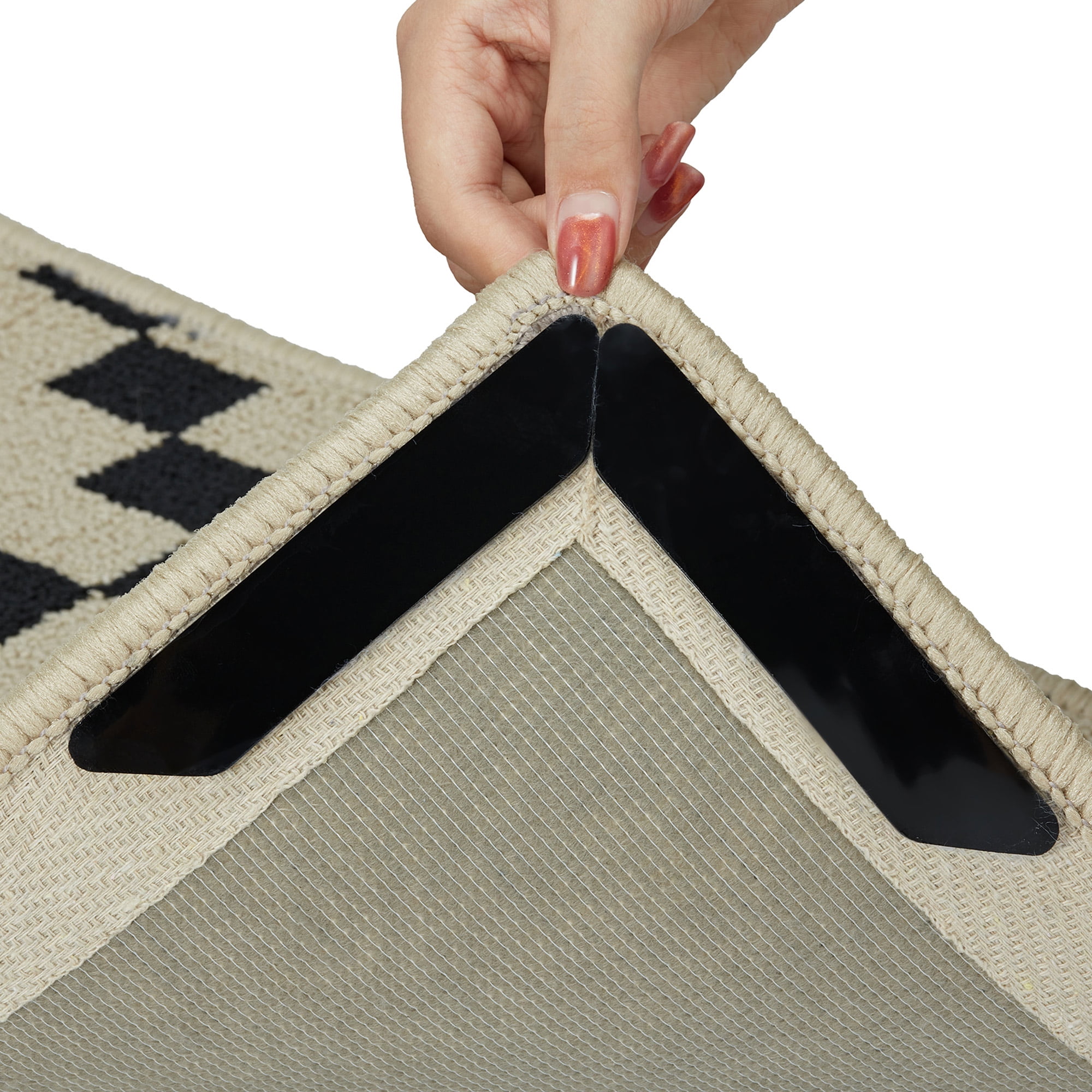 SHCKE 8 PCS Carpet Grippers Non Slip Rug Pads Washable Rug Tape Double