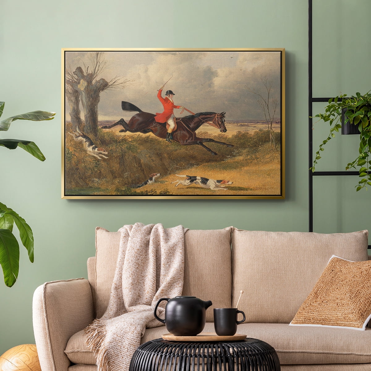 Vintage Animal Print-XLVIII By Wexford Home Framed in Gold Wood Gallery Wrapped Canvas 17 in. x 25 in.