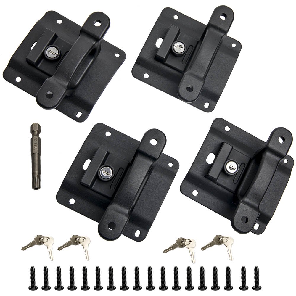 Truck Bed Cleats Tie Down Anchors Interface Plates Locking Set Vehicle