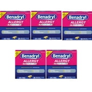 6 Pack BENADRYL ALLERGY LIQUI-GELS DYE-FREE 25MG 24 LIQUI GELS