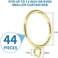 thumbnail image 2 of 44 Pack Curtain Rings with Eyelets, Metal Drapery Ring for Pinch Pleat Curtains, Drape Ring 1.5 Inch I D, Fits Up to 1.2 in Rod (Gold), 2 of 7