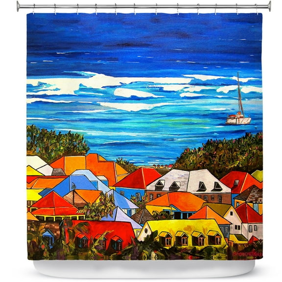 Shower Curtains 70" x 84" from DiaNoche Designs by Patti Schermerhorn - Colors of St. Martin