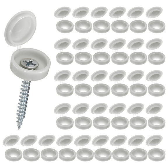 Uxcell 100-Pack Plastic Hinged Screw Covers Caps, 4mm Shutter Screws with Caps, Fold Screw Snap Covers, Washer Flip Screw Cover [Light Gray]