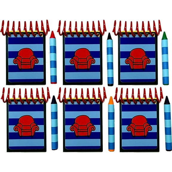 Handcrafted 6 Mini Blue Striped Handy Dandy Party Favor Pack